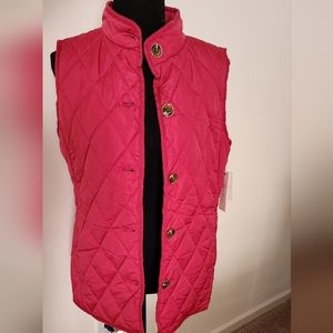 KENNETH COLE Womens Ligh Puffer Vest Size S Pink NWT